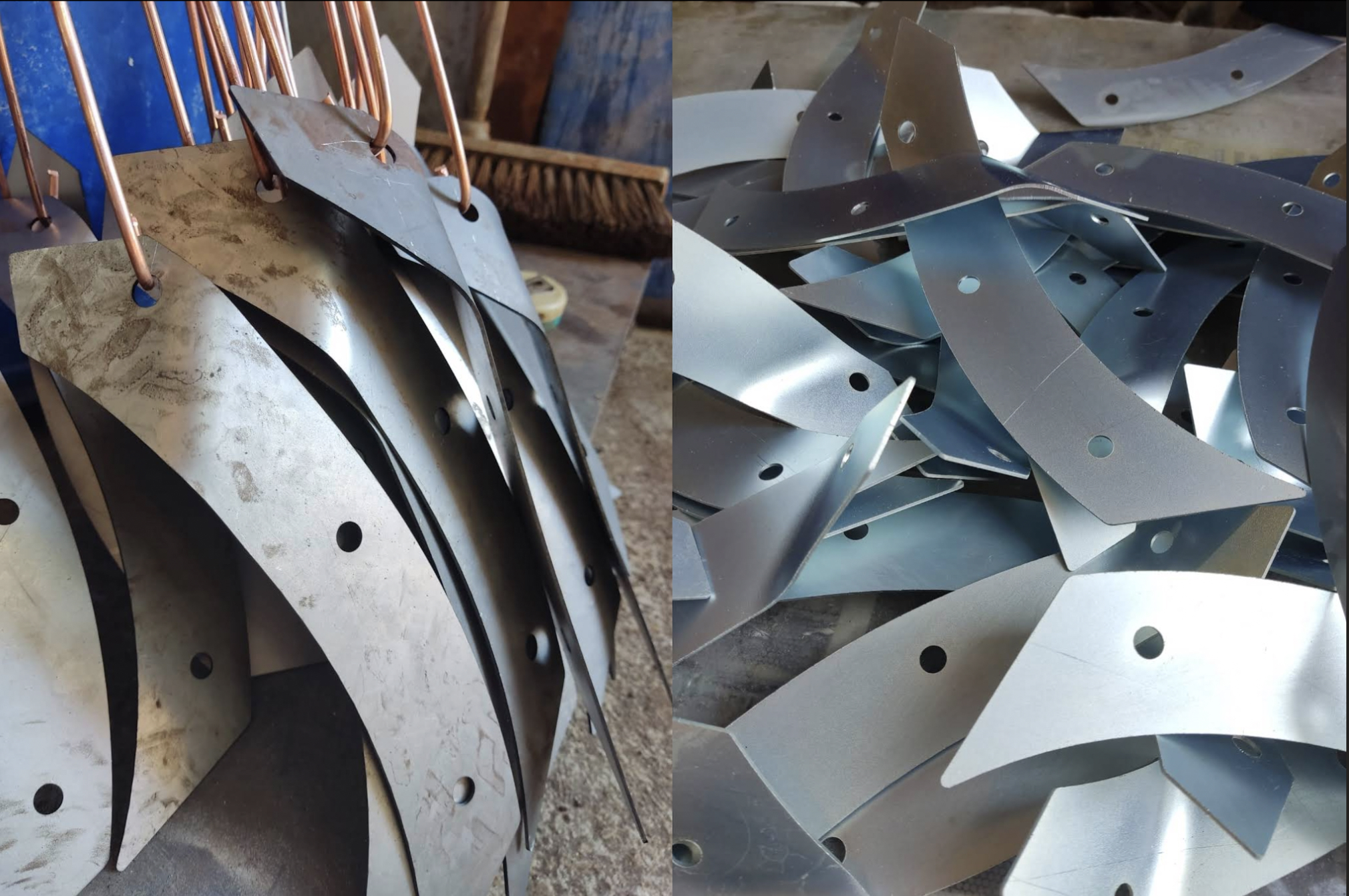 Metal kaplama öncesi ve sonrası karşılaştırma